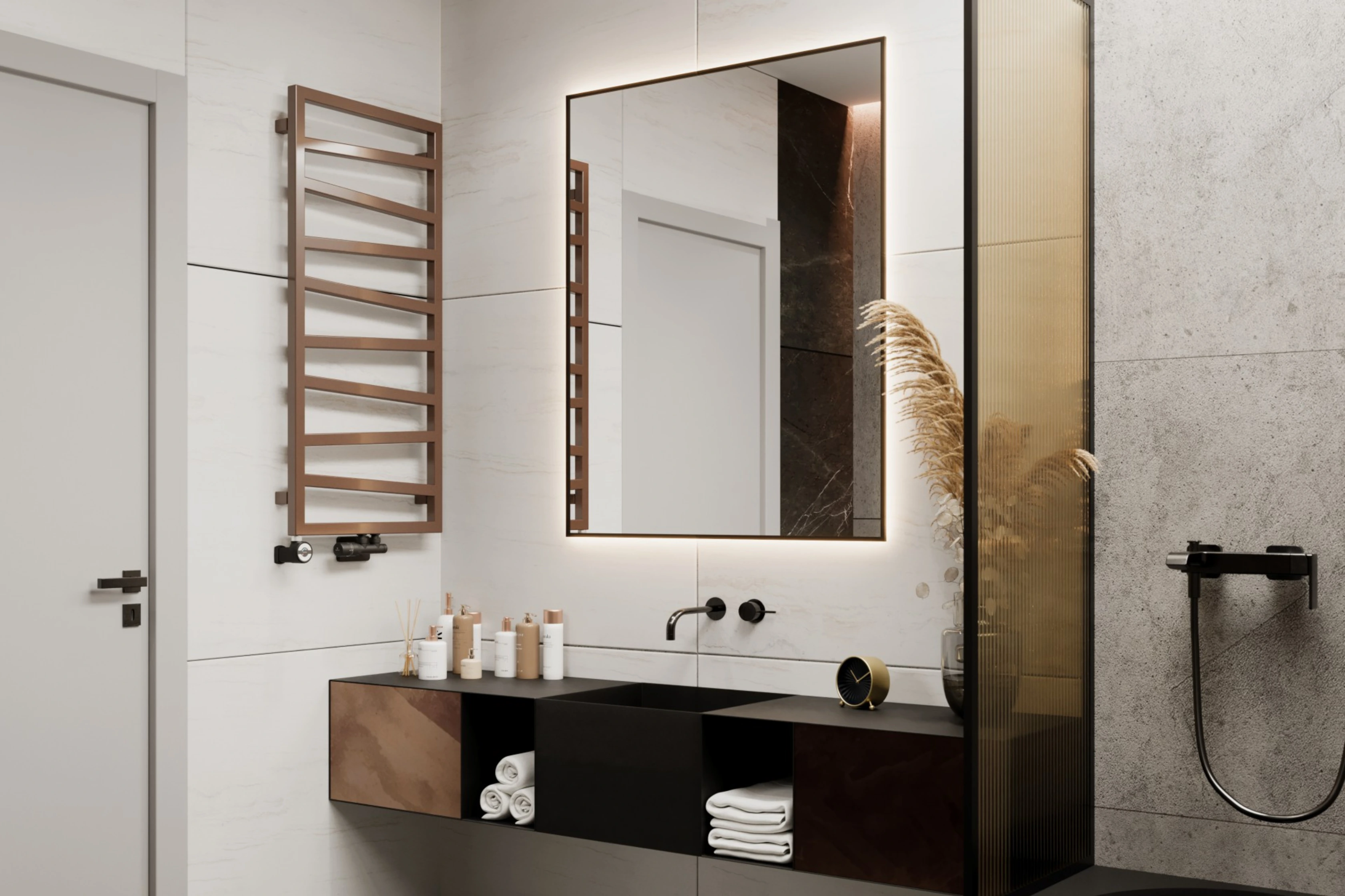 Terma Zig Zag Towel Rail In Brass Finish